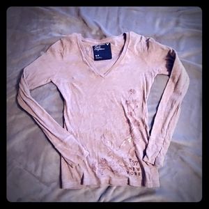 AE embroidered tan top